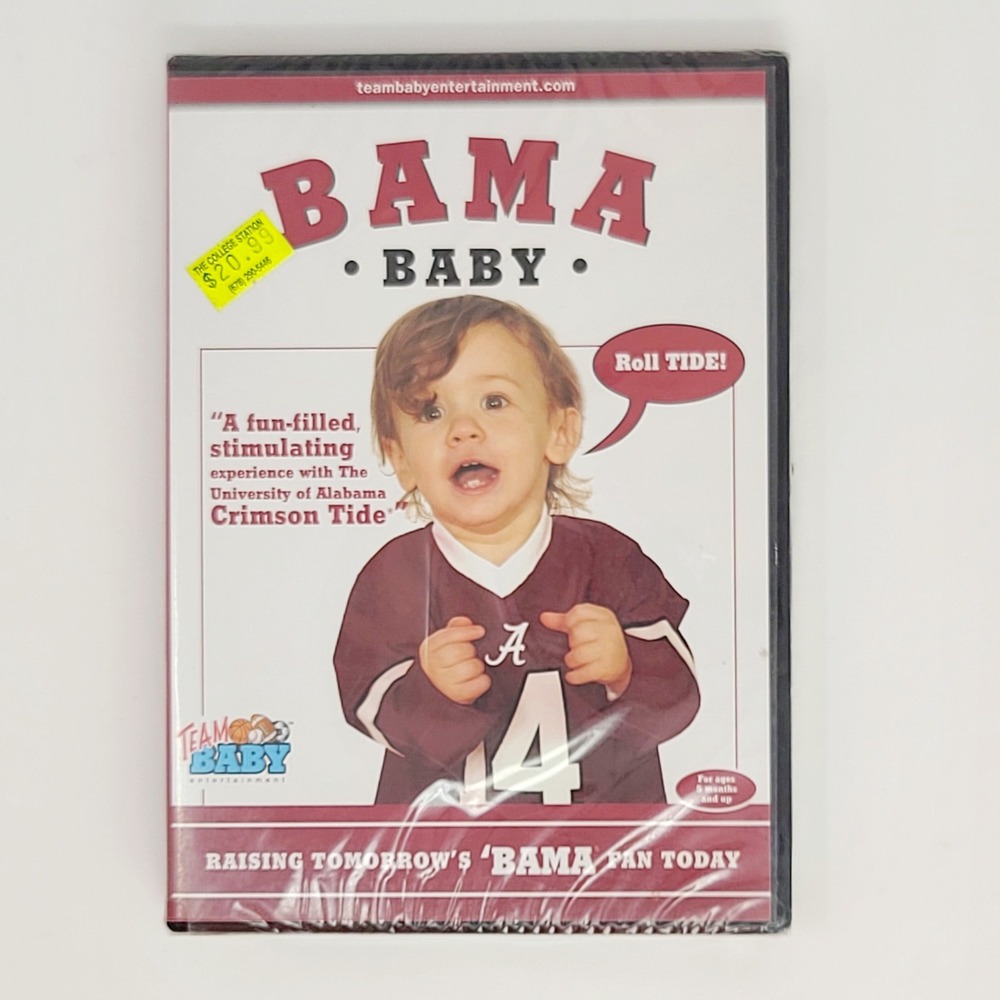 Team Baby Bama Baby University of Alabama Crimson Tide DVD Kids New Sealed